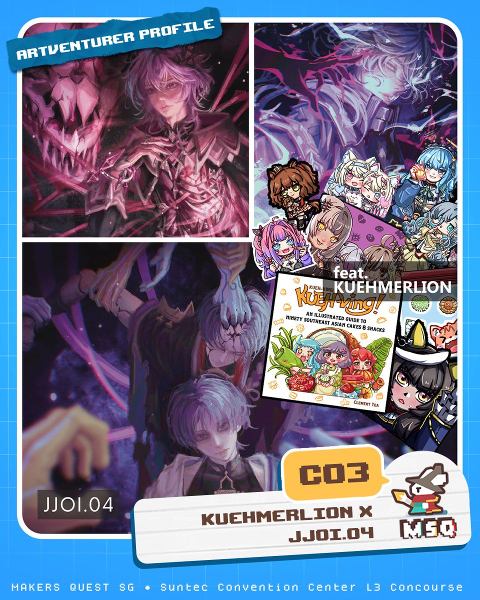 MakersQuestSG's tweet photo. ✨Quest: Discover a trove for devoted travellers!✨

C13- miothle's atelier
C14- Gerhana Art Studio
C03- Kuehmerlion x Jjoi.04
A24- jinroii x ohmuretsu

📍Makers Quest SG
Suntec Concourse L3
17 Oct 2026
10am-7pm
Check out the full map on our website! Link in profile #msqsg2026 https://t.co/gGzpqZKucs