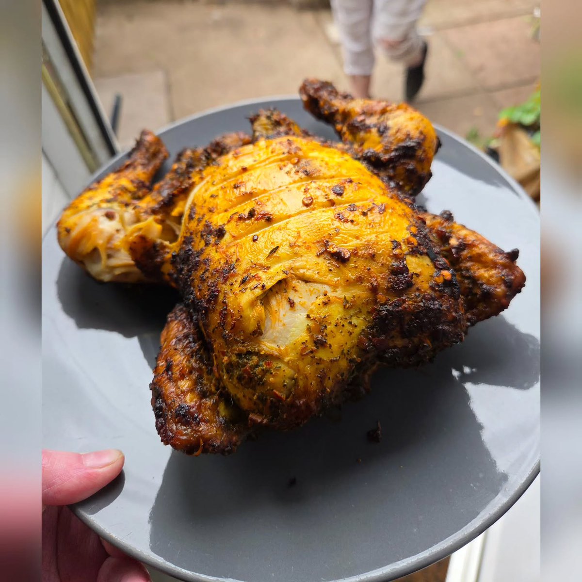 WilliamHelf0c's tweet photo. Peri Peri Chicken

Served with chips, cheese, and pickles. This chicken was incredible—juicy, delicious, and beautifully tender. I bought it already seasoned, so all I had to do was cook it. https://t.co/tP4co28GTR