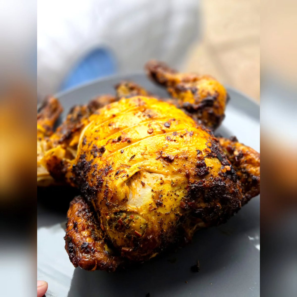 WilliamHelf0c's tweet photo. Peri Peri Chicken

Served with chips, cheese, and pickles. This chicken was incredible—juicy, delicious, and beautifully tender. I bought it already seasoned, so all I had to do was cook it. https://t.co/tP4co28GTR