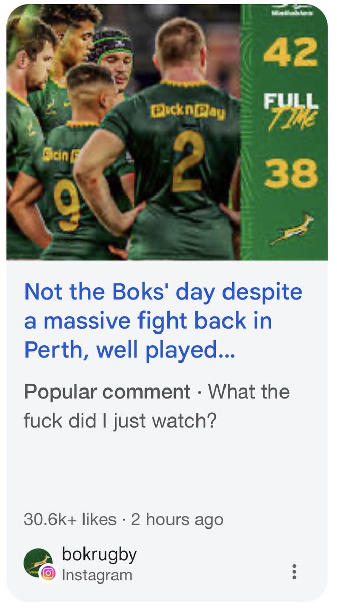 HulkDNA's tweet photo. Popular comment: “What the fuck did I just watch?” So popular the same thing was said in a WhatsApp rugby chat haha 

#springboks https://t.co/blGp9bC33N