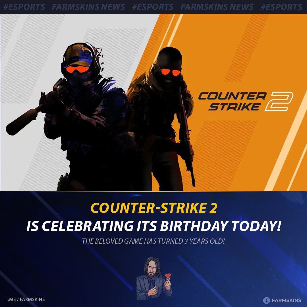 farmskins's tweet photo. 🎁 Today is the birthday of the main love and simultaneously the main hate of all players – CS2 turns 3 years old!

❤️ – Happy birthday, CS2 https://t.co/gY3mI3NoFI