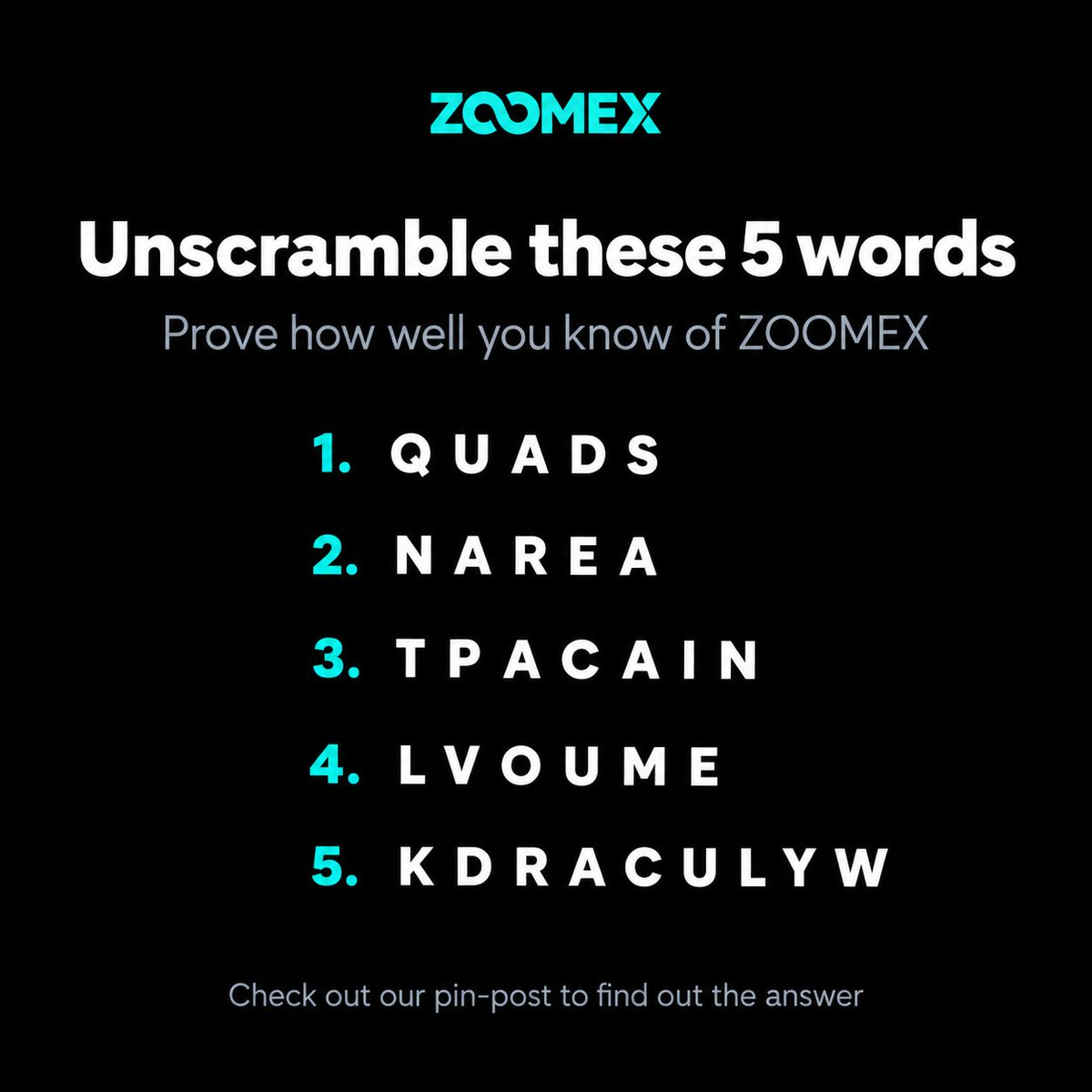 ZoomexOfficial's tweet photo. 👀 Let's play a game; see how well you know of ZOOMEX.

Win $200 USDT with our quiz. (20 winners) 

1. Fo + ❤️ + Repo
2. Comment your answers. https://t.co/exWPMwFRgi