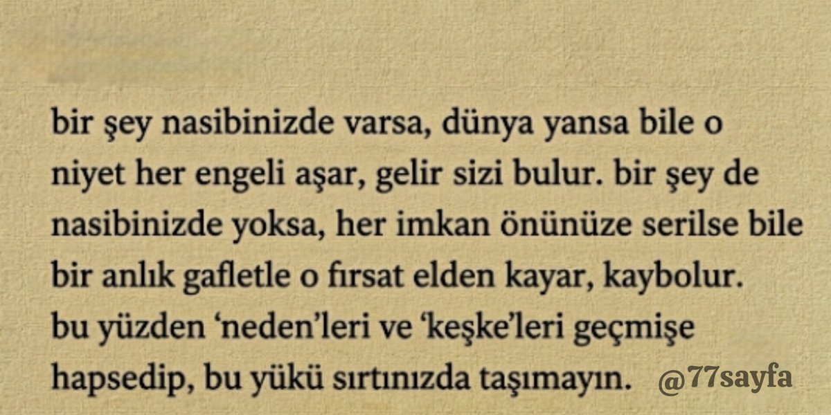 77Sayfa's tweet photo. Bir şey sizin nasibinizse; https://t.co/q04QLJJ0rc
