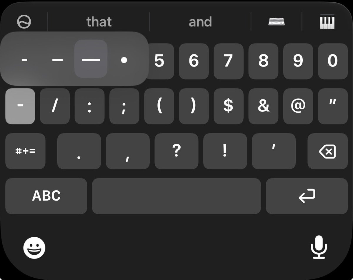 astridx__x's tweet photo. @methdoli @JanetMona @jasonace1989 @Tinashe And for the argument that only LLMs type em dashes, there is literally an em dash on the Apple keyboard https://t.co/OKDOpDO8TG