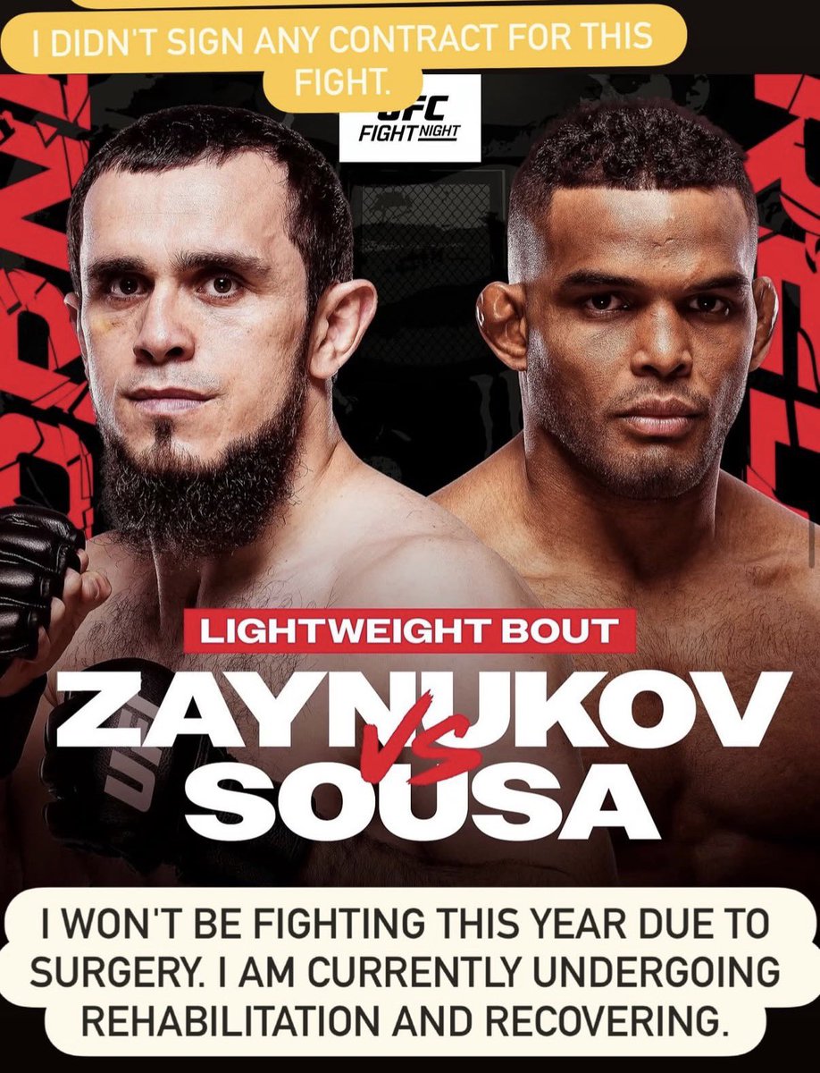 intrnxt's tweet photo. 🚨Magomed Zaynukov Is OUT Of His #UFCQatar Fight Due To Surgery. 🙏 https://t.co/pDbuLGrVvE