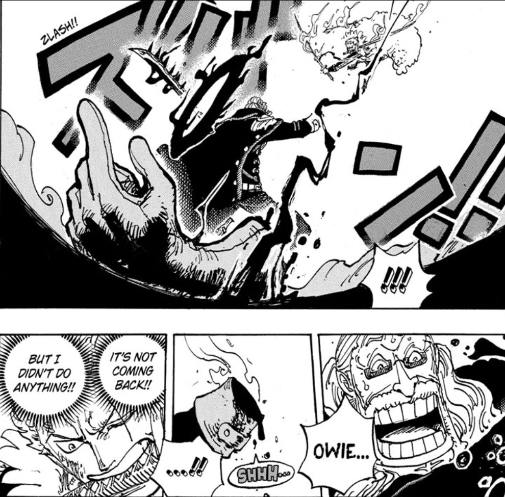 val_kage's tweet photo. #onepiece1194 
So the official states that Zoro indeed didn't do anything meaning it was actually a pure haki blast 😭 https://t.co/JTfVZRExkH