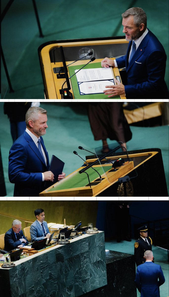 MonikaPolkim's tweet photo. 🇸🇰 Prezident Peter Pellegrini hovorí o dôležitosti spolupráce, dialógu a diplomacie. Rešpektujem tento pohľad a verím, že vzájomný rešpekt je dôležitý pre lepšiu budúcnosť 🌍🤝

#Pellegrini #Slovensko #OSN #Diplomacia https://t.co/IQUBCESnti