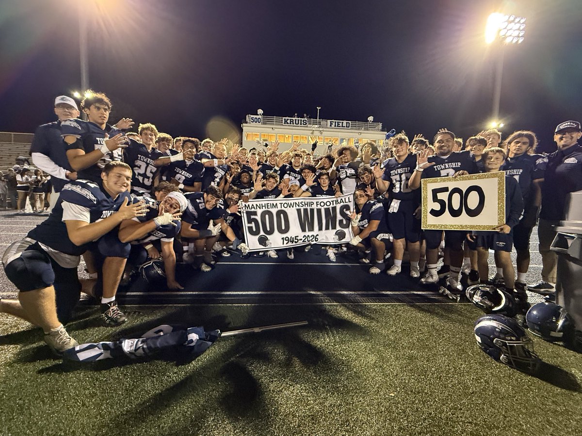 DayneByler02's tweet photo. Hard Fought win against 4-0 Cedar crest Final Score 45-12. Also reaching Manheim Townships 500th Win!

 @canes77 @SVSQB @chadshenne @svsports @RyanBrownSr1 @PRZVicCastillo @PrepRedzone @PaFootballNews @coachflem @CoachFlanaganRI @Coach_Loftus @Coach_Creighton @M__Piatkowski @JeffReinhart77 @LancasterOnline @CoachBCosh @CoachAdamLovan @CoachChrisBoden @CoachScottLewis @CoachDanHunt @CoachRichNagy @CoachTJD @CoachRhyne @Coach_Davis2 @jackwmcdaniels @CoachPDeCapito @CoachGilmore_2 @rwsantos2 @247recruiting @43legacy @Mark61Ross @AidenZulick @LondonBanks2029 @cranelandon9
