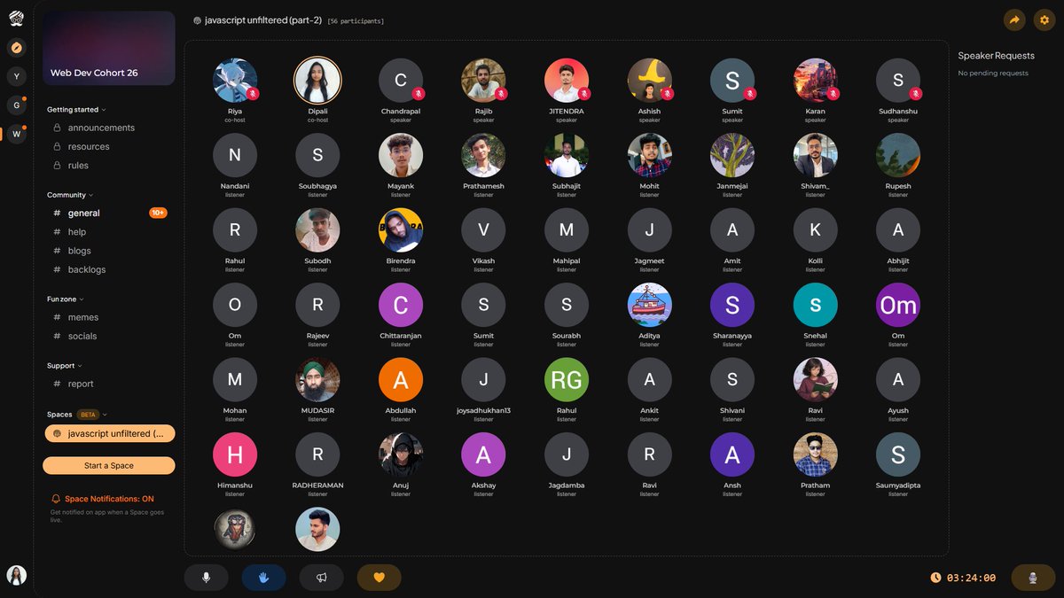 sharmadipalidev's tweet photo. Hosted a Space on Masterji: JavaScript Unfiltered Part-2

Had an insightful discussion on advanced JS concepts, solved doubts for peers, and ran an MCQ quiz with 56 students joining in. 

Space duration: 3 hours🫡

Thanks to @ChaiCodeHQ and 
@Hiteshdotcom @nirudhuuu https://t.co/JFtFQBTwod