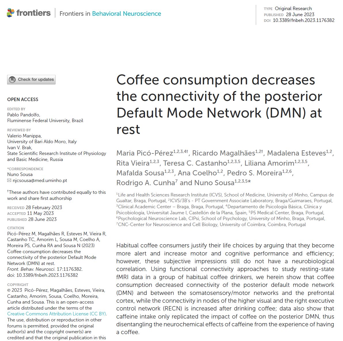 NTFabiano's tweet photo. Coffee changes brain connectivity. https://t.co/s2sm0J7DSr
