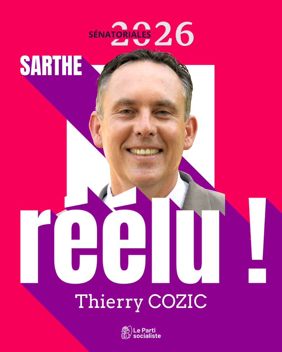 partisocialiste's tweet photo. 🔴 Dans la Sarthe, notre Sénateur @Th_Cozic est réélu ! 
Bravo à lui. 

#Sénatoriales https://t.co/5Ui1KA28XP