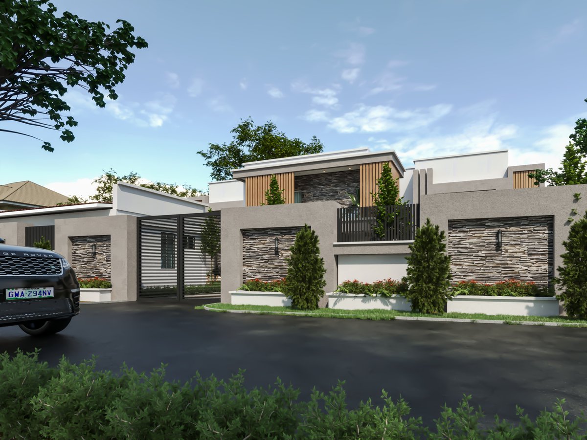 A_wahab_I's tweet photo. Introducing Dankane Residence 🏡
A modern masterpiece designed to suit the Sokoto climate, clean lines, natural stone, soft landscaping.

From concept to construction, we bring the vision to life. 🏗️

Send a DM to start your own masterpiece project with us🤝 https://t.co/zDUGM3gEXc