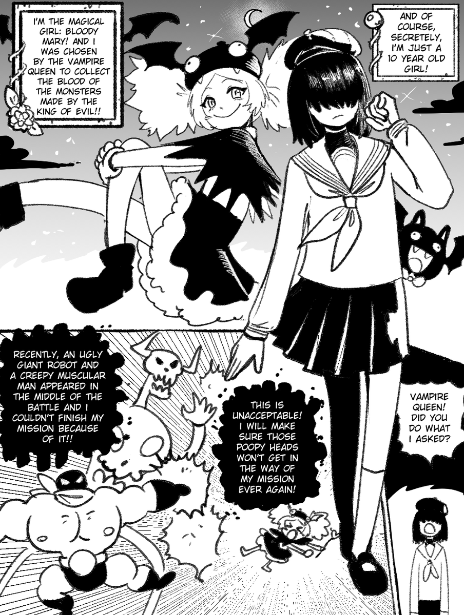 wanderjegson's tweet photo. Magical Girl versus Masked Hero versus Giant Robot 2: -Magical Girl's side-
(1/2) https://t.co/WTmHlXmusW