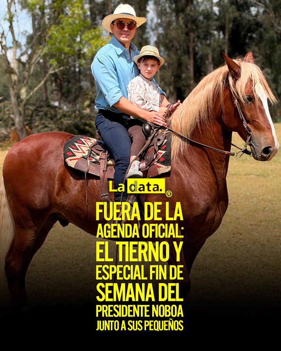 ladataec's tweet photo. #Tendencia Fuera de la agenda oficial: El tierno y especial fin de semana del presidente Noboa junto a sus pequeños

Lejos del Palacio y de la agenda oficial, el presidente Daniel Noboa mostró su lado más humano y familiar al compartir un tierno fin de semana siguiendo el plan de sus pequeños Álvaro y Furio. Entre gallinas, caballos y risas en el campo, el mandatario disfrutó de momentos especiales a caballo junto a sus hijos, una postal que refleja cercanía, sencillez y el valor de la familia que también construye su liderazgo.

@ladataec👈

#ladata #TendenciaPolítica #DanielNoboa #Familia