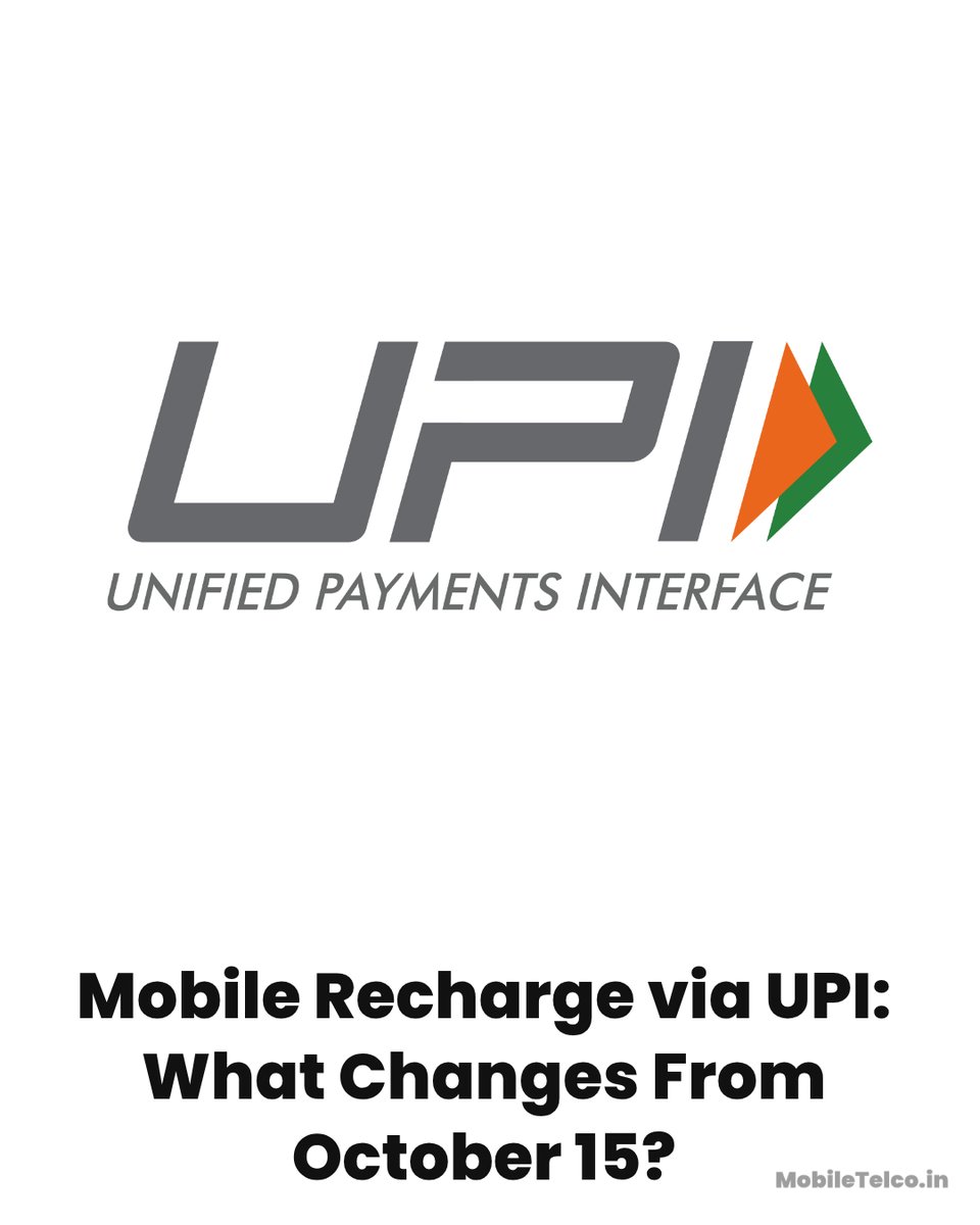 MobileTelco24's tweet photo. From Oct 15, 2026: Telecom UPI payments above ₹2,000 have a flat ₹5 MDR on the merchant side. Customers aren’t directly charged MDR. Platform/recharge fees are separate. #UPI #MobileTelco https://t.co/3Z3HtRjYtR