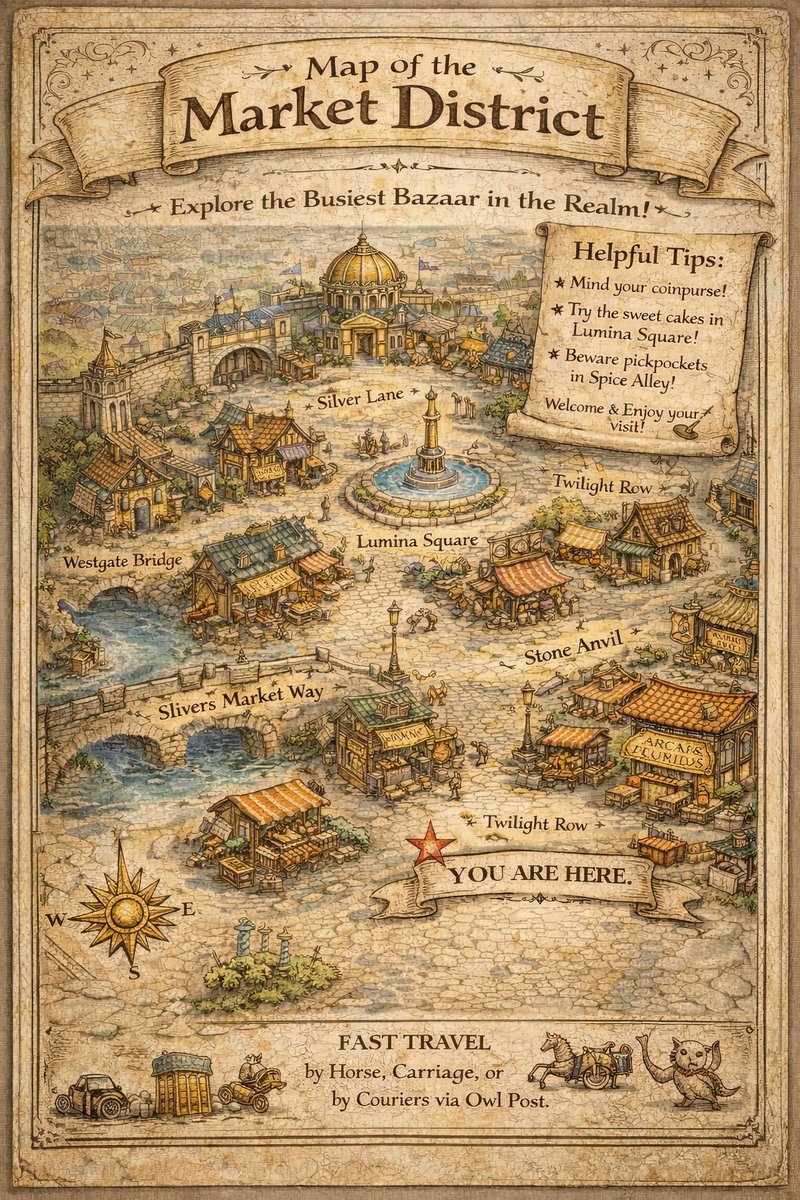 ElsewhereArch's tweet photo. A Map of the Market District
#FantasyMap #FantasyCartography #Worldbuilding #MapArt #TheElsewhereArchive #AIart️️️️️️️️️️️️️️️️️️️️️️️️️️️️️️️️️️️️️️️️️️️️️️️️️️️ https://t.co/OpKPC5dyCw