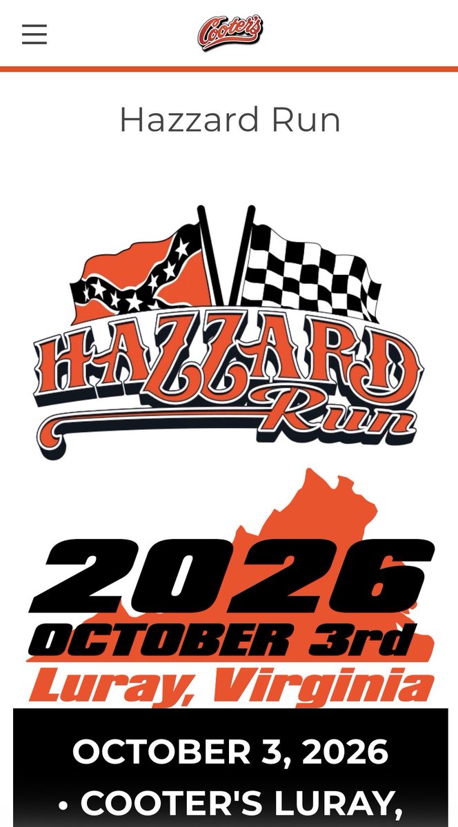 cootersplace's tweet photo. HAZZARD Run 2026

OCTOBER 3rd Luray, Virginia

• COOTER'S LURAY, VA
with Special Guest:
Catherine Bach

Cooter's welcomes our precious friend, the iconic Daisy Duke, Catherine Bach. We are excited that Catherine will be able to join us in Luray all weekend! Y'all come say hi!

FREE ADMISSION
#DukesOfHazzard #cootersplace #GeneralLee #daisyduke #catherinebach @_CatherineBach 

https://t.co/ebF6VkB6Q1
