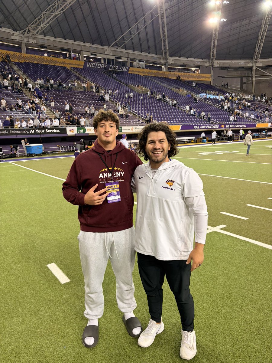 TannerRuby90's tweet photo. Thank you @tstepsis &amp; @coachcjnuss for the great gameday visit @UNIFootball! Had a great time, and I’m excited to keep in touch in the future https://t.co/VNMWRWZYrt