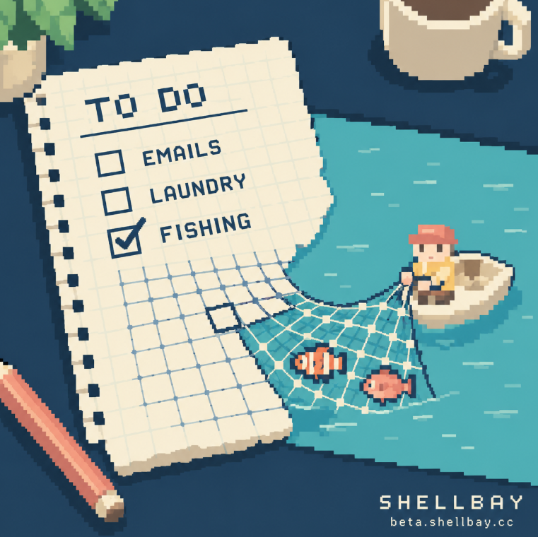 Shellbay_rb's tweet photo. The to-do list is now a fishing net.

This has not improved my email situation. https://t.co/b50eLSxwuy