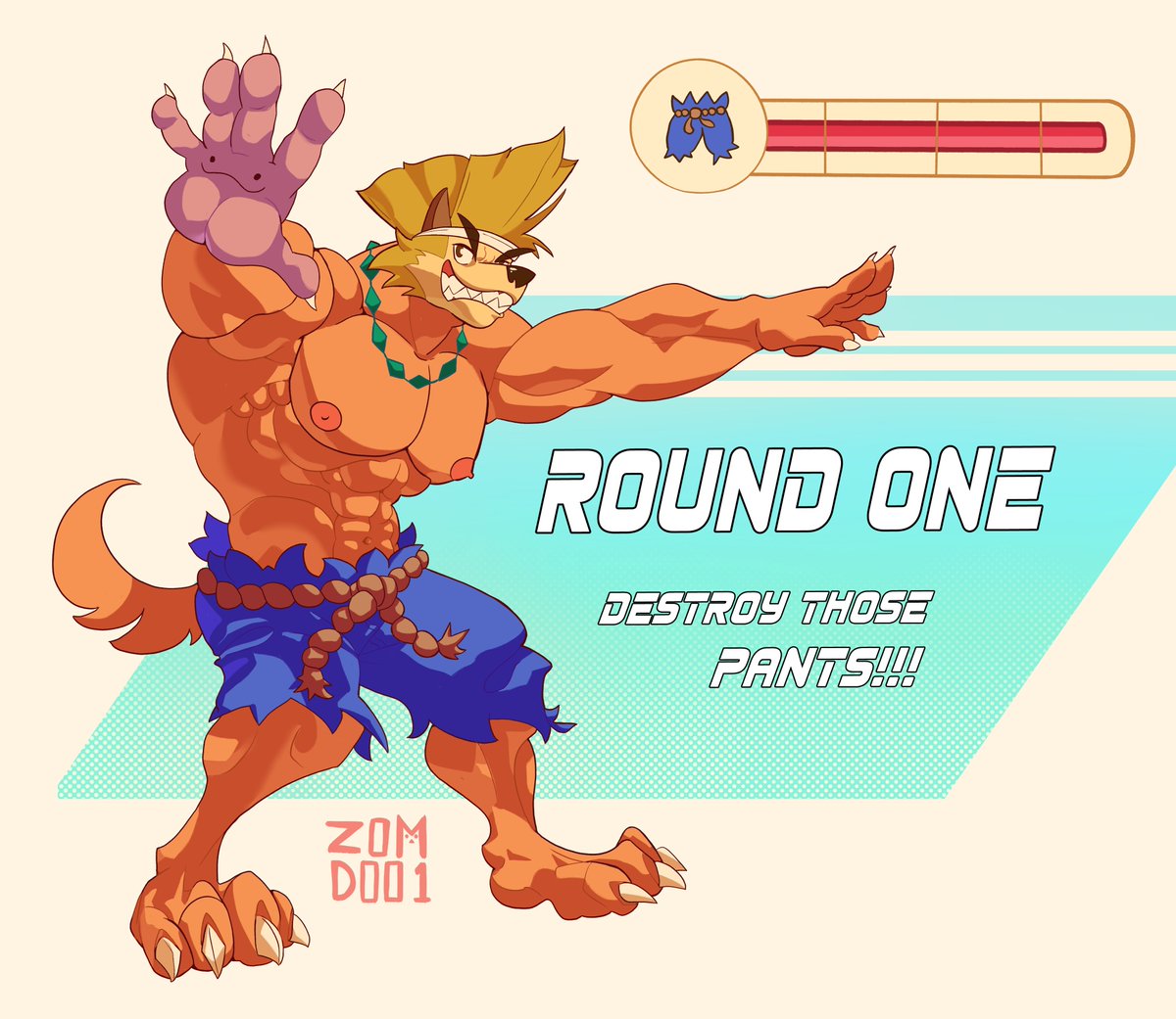 zomdoo1's tweet photo. Oh no, it's Raww, and he's being constrained by his pants! Will he be able to destroy them??? 🩳📷 #Raww #Forgottenisland #Furry #Furryart https://t.co/5G7zaVG4Un