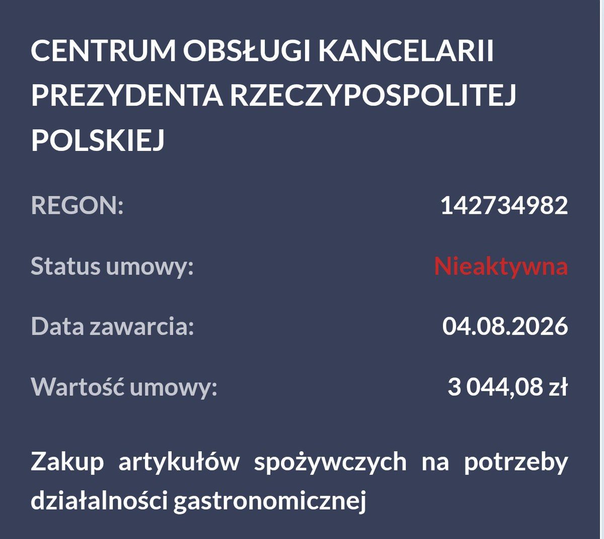LeskiPiotr's tweet photo. Na jedzenie i picie Kancelaria Prezydenta w ostatnich trzech miesiącach wydała ok. 542 tys PLN. Wiadomo, że darmowe posiłki trafiają do rodziny prezydenta oraz gości oficjalnych podczas wizyt państwowych (tych w tym okresie jednak nie było). To kto jeszcze może jeść za free na koszt państwa? Bo przecież jedna rodzina 182 tys. PLN miesięcznie raczej nie przeje, nawet jeśli jedzą same luksusy i frykasy. Np. ta usługa cateringowa na 239 tys. zł dość spora. Dla kogo to?