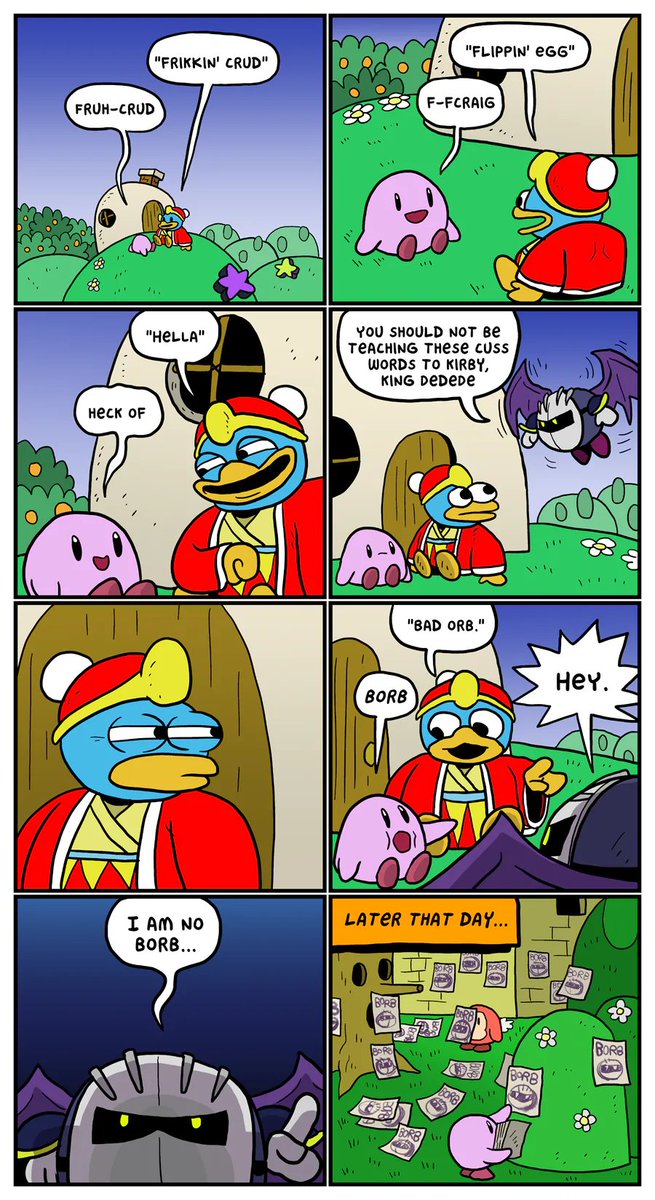 KirbyCheatFurby's tweet photo. god bless this comic for making me refer to meta knight as "borb" for like, eight years https://t.co/QVaL9MMTxG