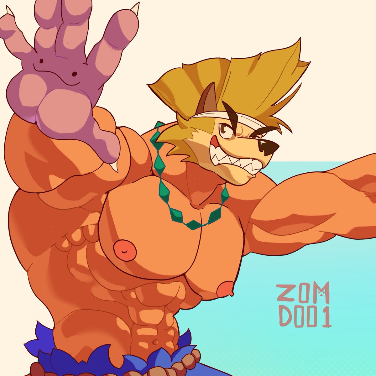zomdoo1's tweet photo. Oh no, it's Raww, and he's being constrained by his pants! Will he be able to destroy them??? 🩳📷 #Raww #Forgottenisland #Furry #Furryart https://t.co/5G7zaVG4Un