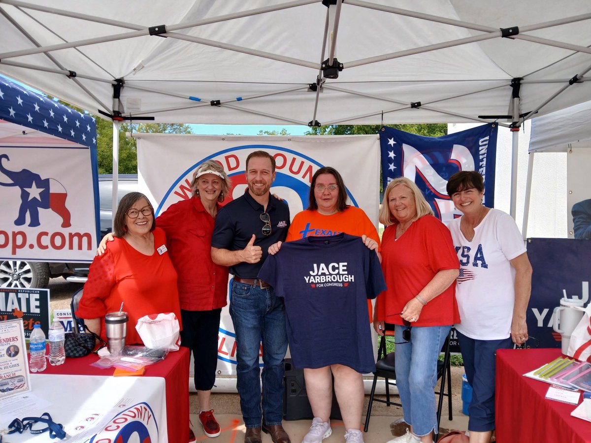 JaceYarbrough's tweet photo. We got to say hello to some folks at the Hawkins Oil Festival yesterday! Thank you to the dedicated Republican Women of Wood County, who were REPRESENTING strong!

The Lord bless y’all for serving! https://t.co/41ih4Tp6B7