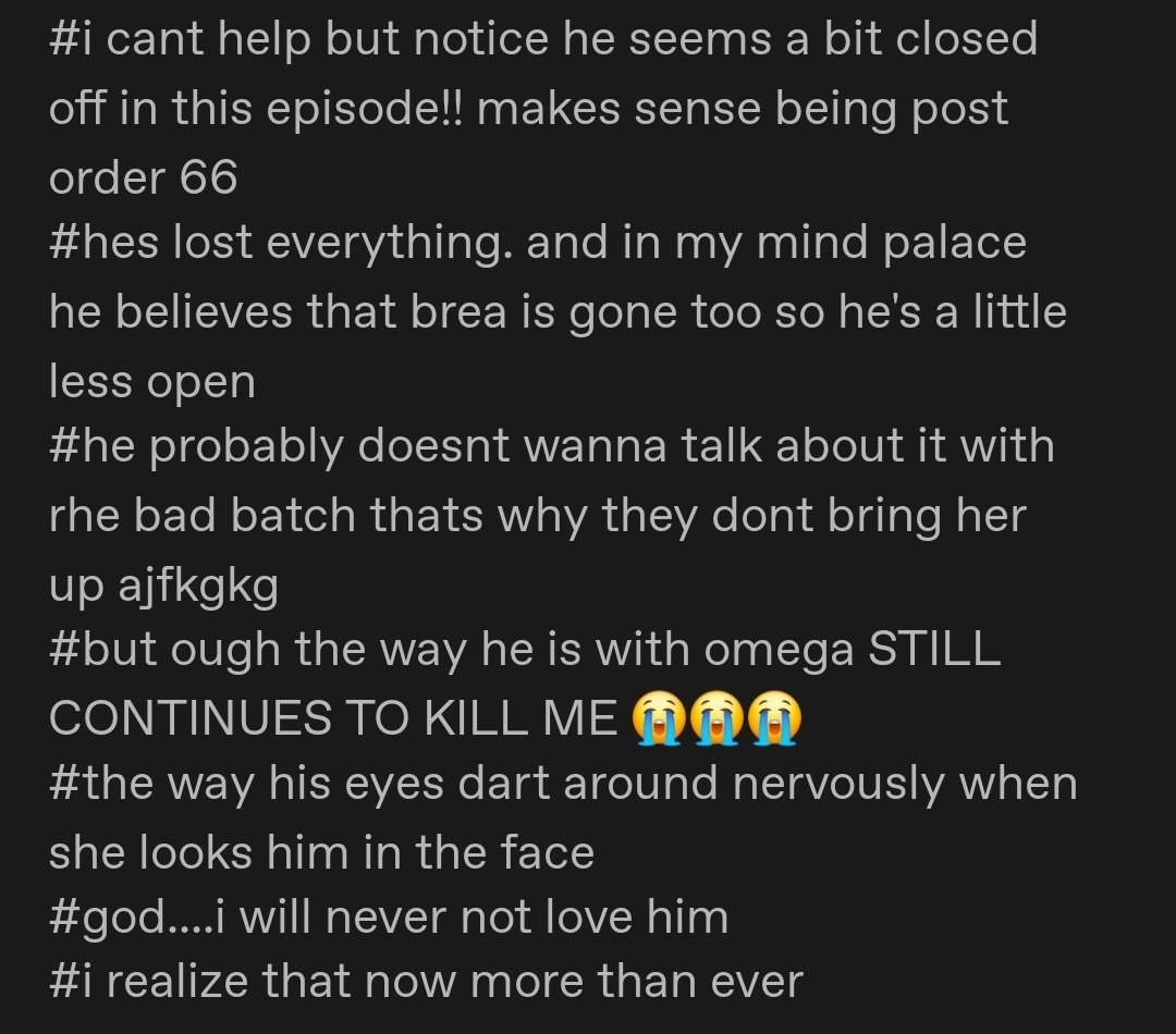 lovebugships's tweet photo. BITING MY LIP GOT TO EP7 REX MY REX MY HUSBAND AUGHHH 😭💖😭💖😭💖😭💖😭💖😭

last time I rewatched this episode I had some things to say about post-Order 66 BreaRex over on my tumbly https://t.co/5vDJBHkkZQ