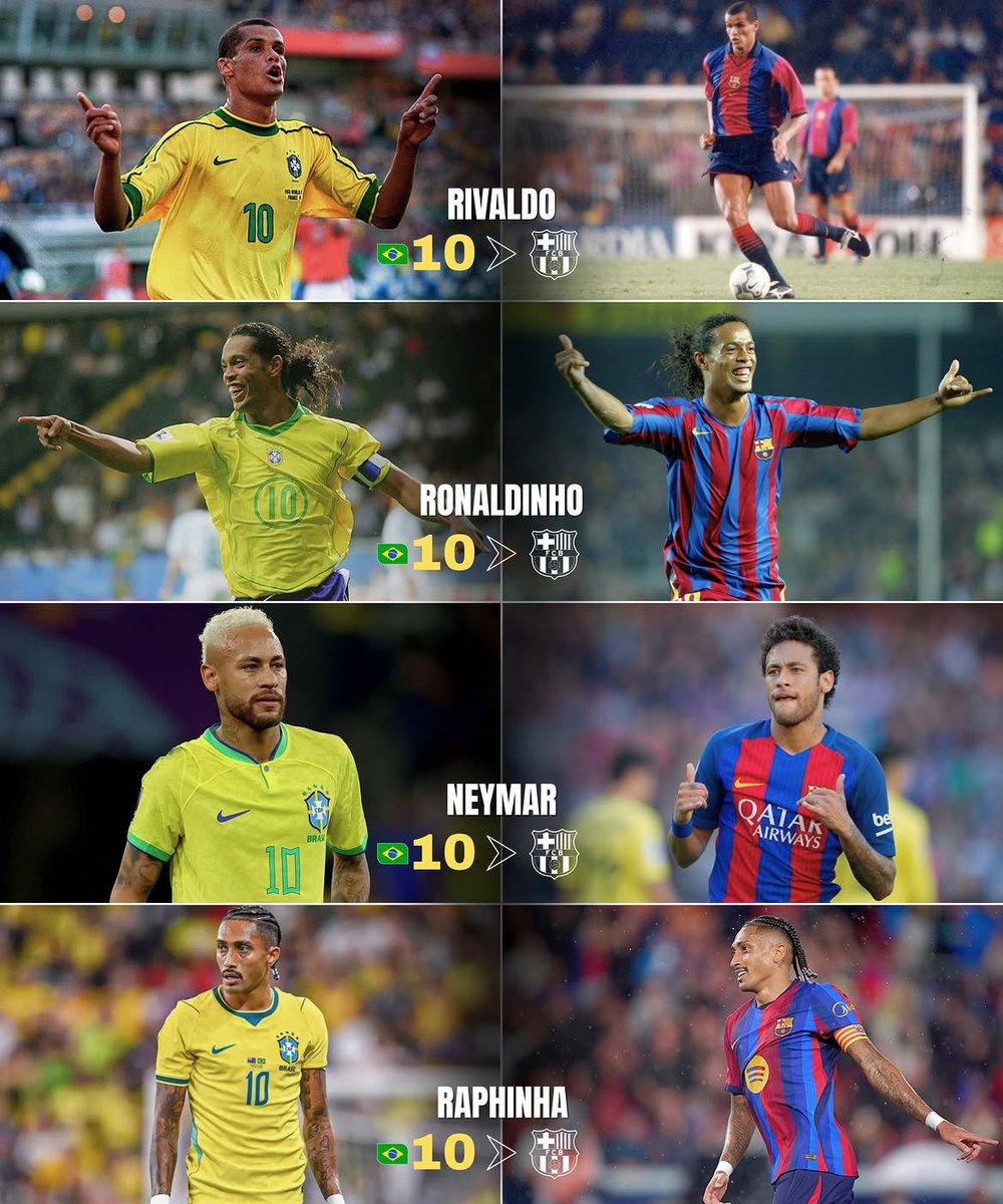 nadjib__fcb's tweet photo. لاعبي برشلونة البرازيليين و الرقم 10 قصة عشق طويلة https://t.co/LqfP079wzh
