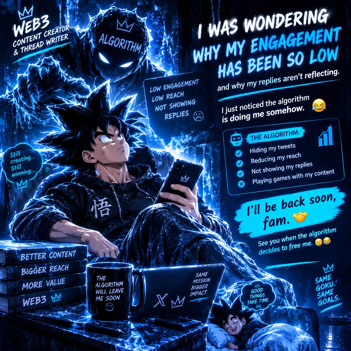 Khali_fha's tweet photo. I was wondering why my engagement has been so low and why my replies aren’t reflecting. 😭

I just noticed the algorithm is doing me somehow. 😂

I’ll be back soon, fam. 🤝
See you when the algorithm decides to free me. 🥲😂 https://t.co/oFqvRB9QEF