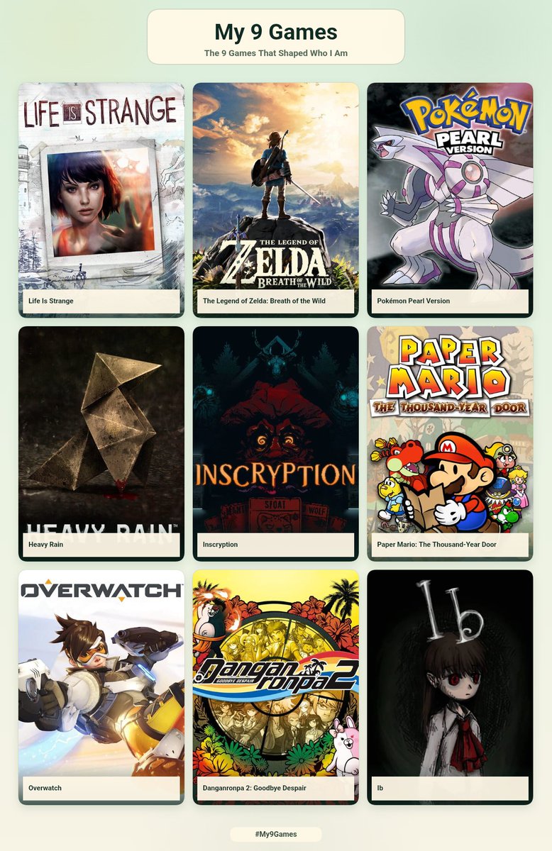 faedoll0's tweet photo. me + the 9 games that shaped me (omg this was really hard) https://t.co/h3Vd7s6lSn