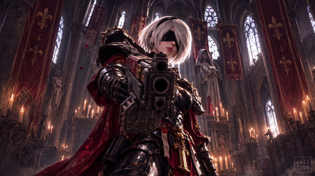 Troton3g's tweet photo. #AIart️️️️️️️️️️️️️️️️️️️️️️️️️️️️️️️️️️️️️️️️️️️️️️️️️️️ #WH40k #Nier   
2B \ Nier 
Adepte Saroritas https://t.co/l2vXiVnL4R