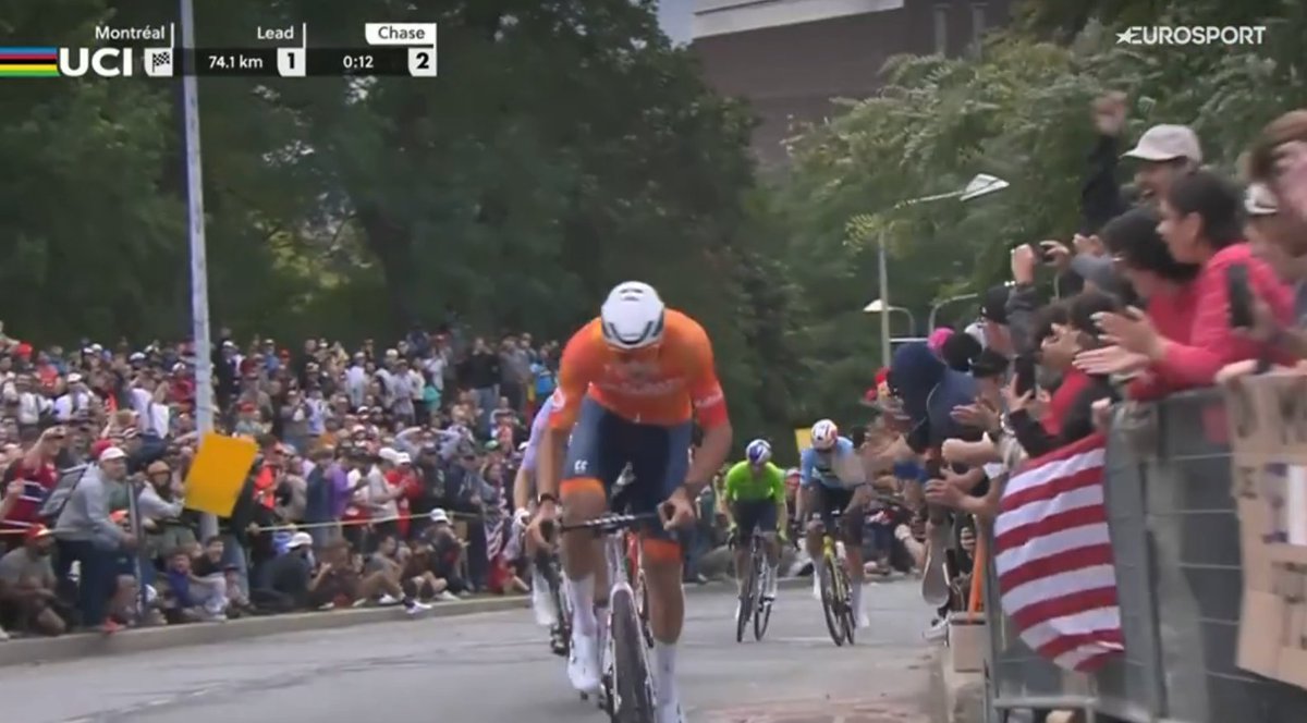 NairoInGreen's tweet photo. not a single rider has ever looked better attacking than Mathieu van der Poel https://t.co/fw3rQlySsV