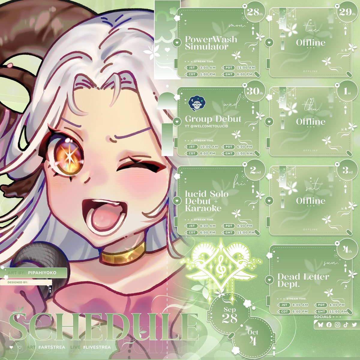 AstreaNatura's tweet photo. 🌿STREAM SCHEDULE🌿
 📅 9/28- 10/4 
IT'S FINALLY TIME BAABIES! It's going to be an exciting week!

🌿Live: #LIVEstrea
🎨Art: #ColorARTura
🤡Meme: #MEMEstrea
🎼Music: #Colornatura
🔞NSFW: #Asstrea https://t.co/6eGy6LrgTN
