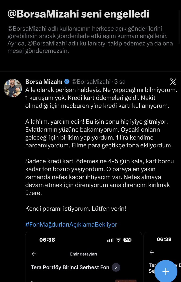 Traderx1453's tweet photo. Bu arkadaş bana gelip fonda değilsiniz :) mal pazarlayamıyorsunuz Tera sizin tüm planınızı bozdu diyordu :) oda mağdur olmuş üzüldüm desem yalan söylemiş olurum . Zamanında ne dediysem arasındayım . Şişirilmiş hisse senetlerini sizin paranızla çiziyorlar demiştim siz o fiyattan o hisseleri alırmısınız demiştim . 

Aynı böyle aglaaa gibi mesajlar atıyordu şimdi kendisi ağlıyor
