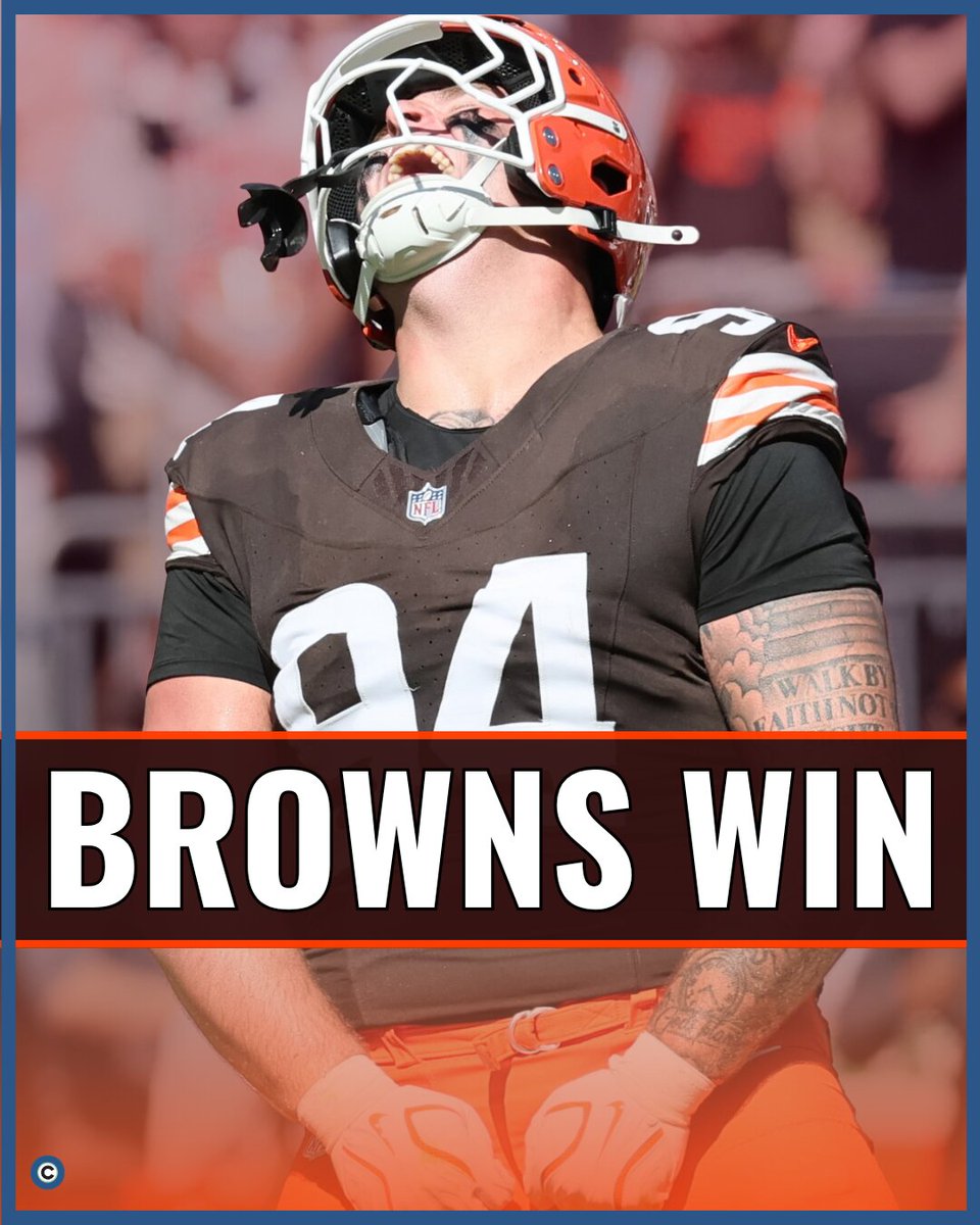 clevelanddotcom's tweet photo. It came down to the wire, but Cleveland got it done! The Browns beat the Panthers 21-18 on Sunday at Huntington Bank Field. 🙌

Picture: John Kuntz, https://t.co/ZSKkVzs2Gs https://t.co/YmGH6oq7fB