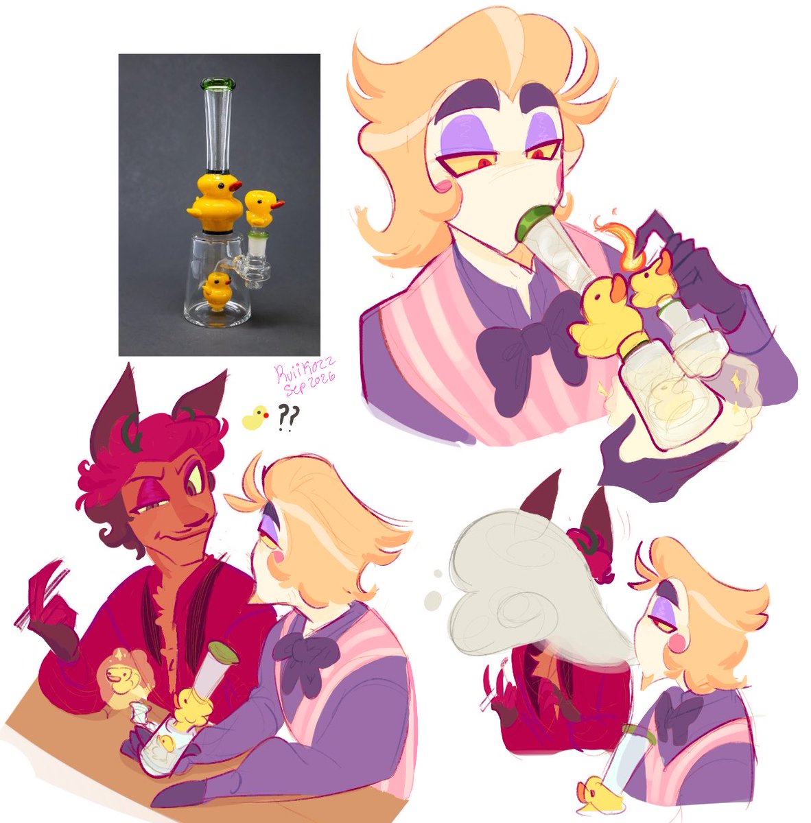 ruiikozz_'s tweet photo. lucifer smoking a duck bong https://t.co/stHWrfHZwi