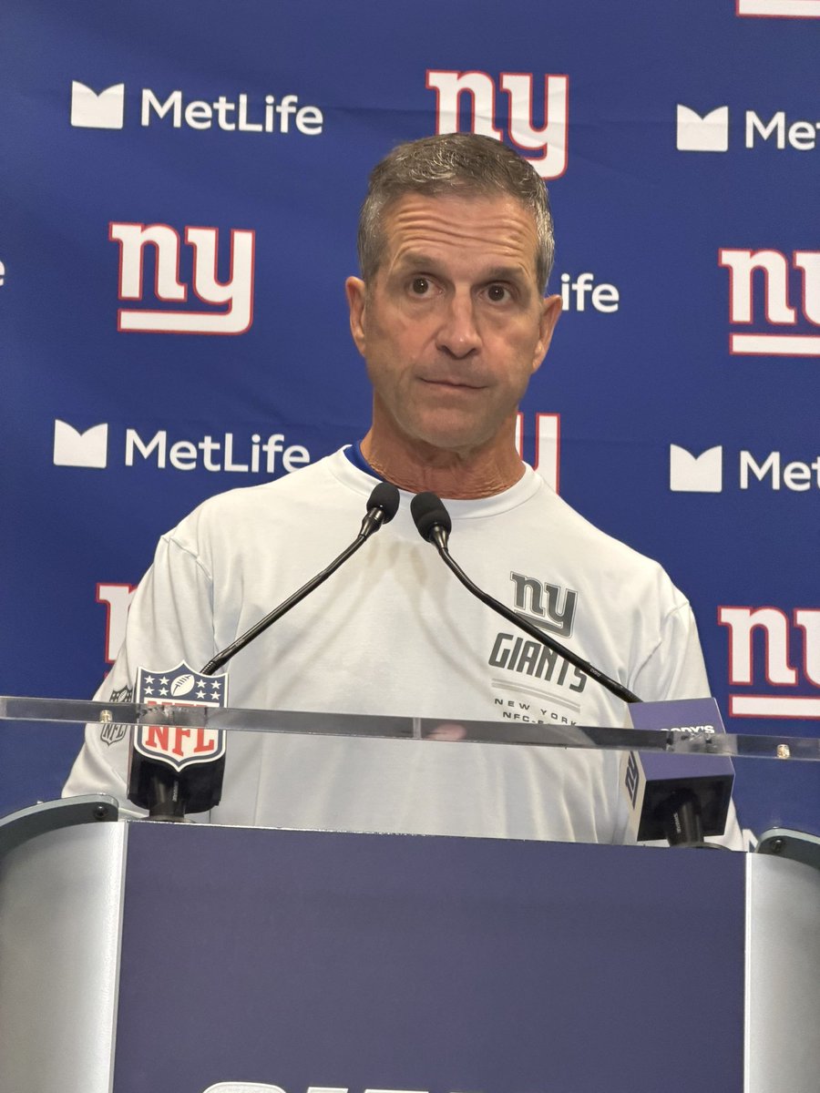 Connor_J_Hughes's tweet photo. John Harbaugh says Brian Burns will have an MRI tonight on his knee. 

Harbaugh says “there is some hope” there — potentially avoiding the worst case. 

#Giants https://t.co/o34eIZiyzD