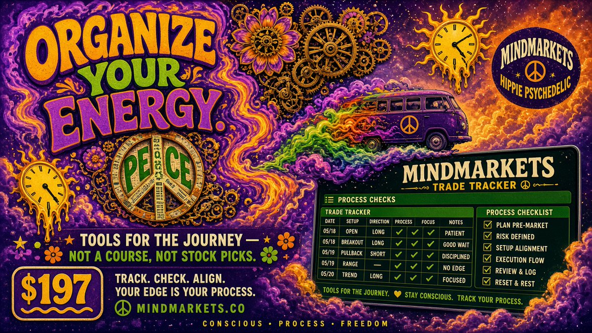 MindMarkets2026's tweet photo. Organize your energy.

MindMarkets Trade Tracker + Process Checks — $197 one-time.
Not a course. Not stock picks.
Questions? mindmarkets2026@gmail.com

#MindMarkets2026 #TradeTracker #ProcessChecks #ChaosToConfidence #OrganizeYourEnergy https://t.co/M6twd7lRem