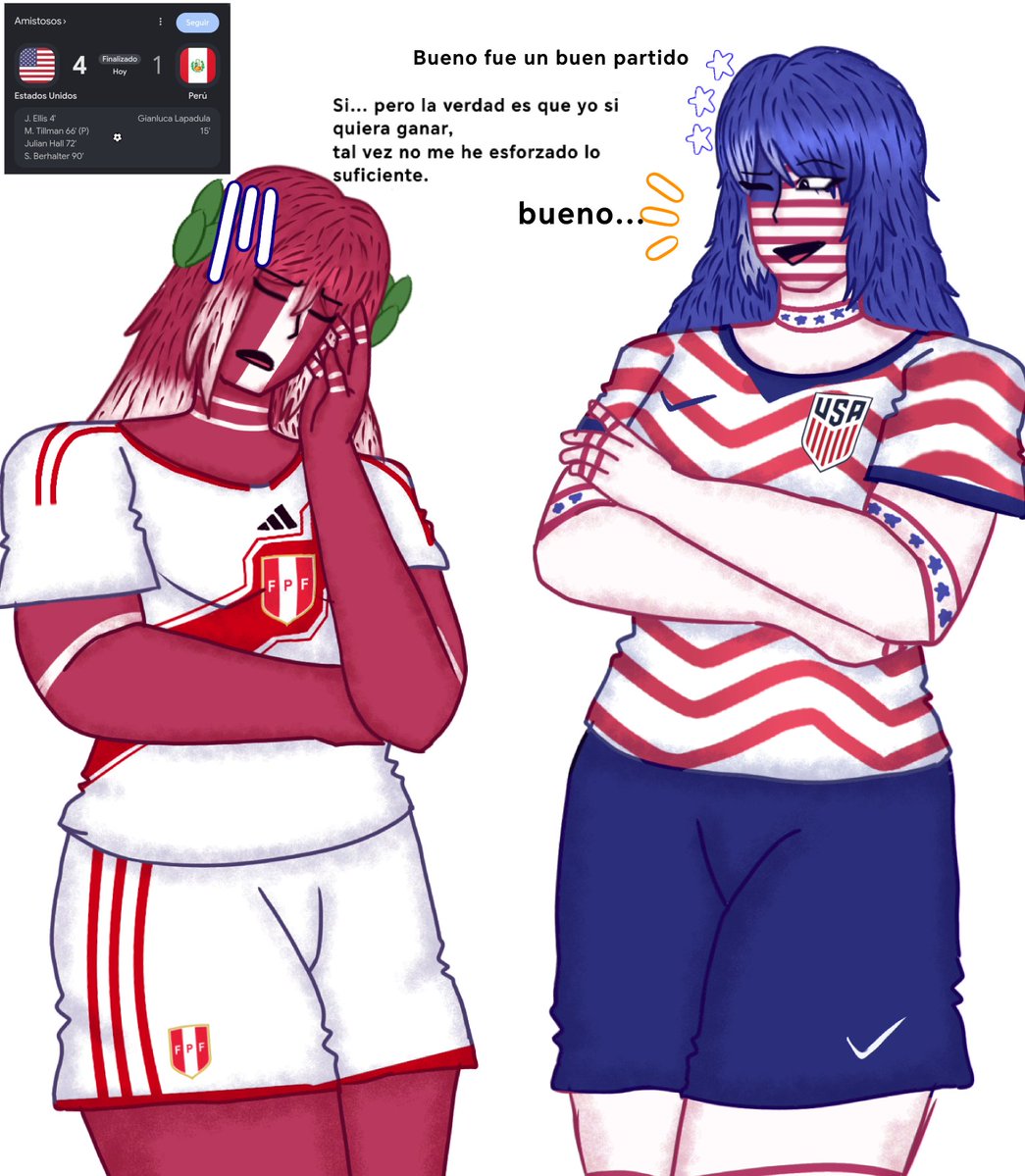 May_Esmerald2's tweet photo. 🇺🇸4-1🇵🇪
Sorry si se ve raro, pero es que no soy buena dibujando ese tipo de cosas- xd
#countryhumansusa #countryhumansperu
#countryhumans
#usper
#countryhumansusper https://t.co/XCV34KoX79