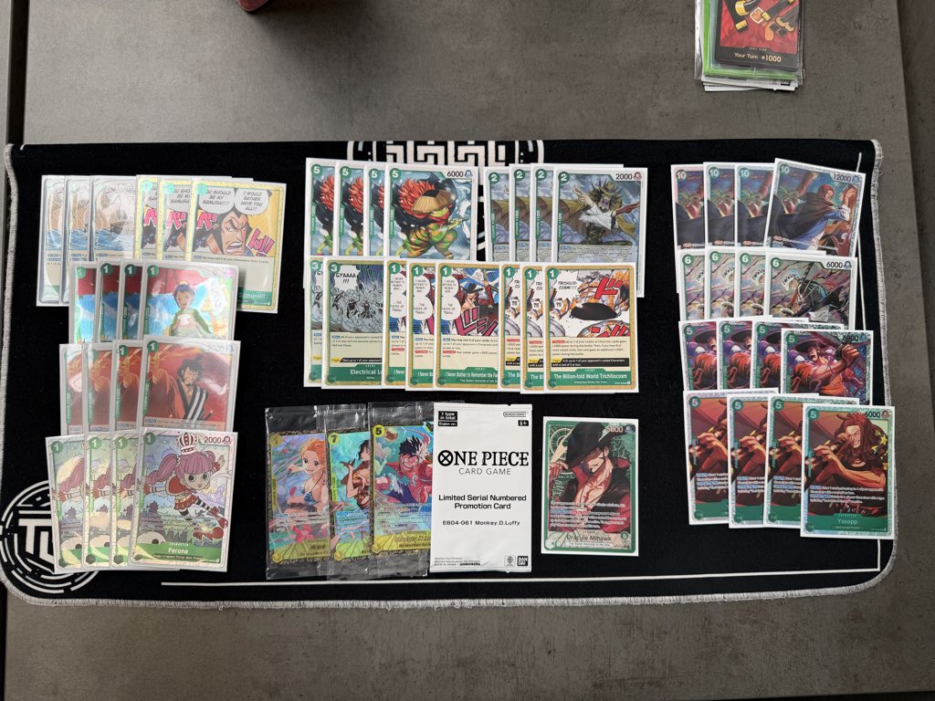 Yorre02's tweet photo. Top 8 at Prague Regional with Green Mihawk⚔️

Last dance with the swordsman!

I am really happy with the result, shoutout to my friends, my testing group and especially @MantooLoL, @RobertoOPTCG for the advice on the deck.

Matchups below https://t.co/f2Llt0ulwg