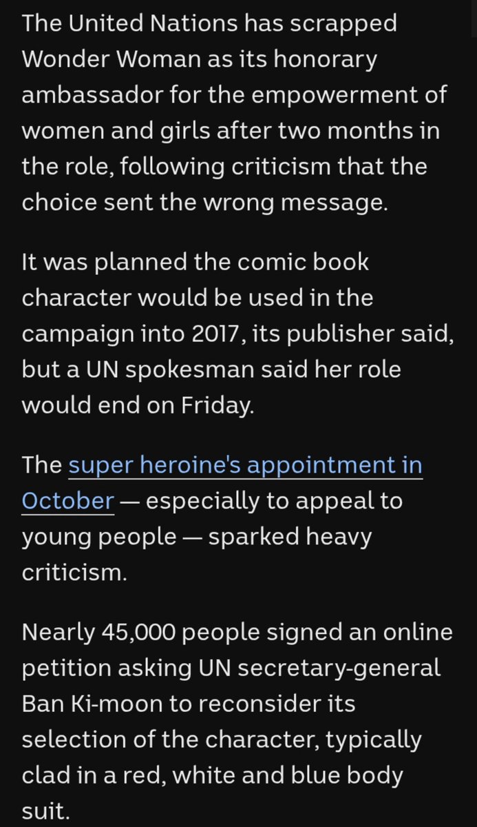 jljames41's tweet photo. Remember when the #UN (a fake organization) rejected #WonderWoman as an ambassador of education for girls ten years ago on her 75th anniversary all because she's a sexy athletic straight white woman that a bunch of short fat lesbians was jealous of 😒 #WonderWoman85th 🙅🏻‍♀️💥 https://t.co/zxM6gPQ1vh