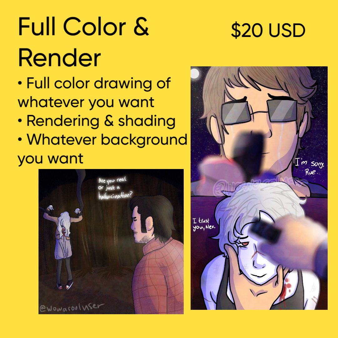 wowacoolusrname's tweet photo. Updated comms sheet to help me get through university <3

Prices are always flexible based on your needs https://t.co/lKwEMoy8bD
