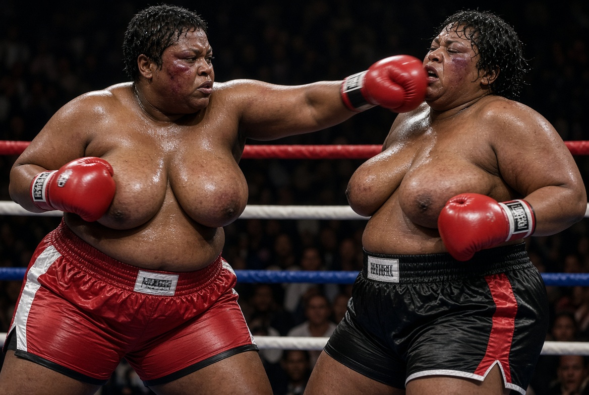 HEAVYHUGEBAGS's tweet photo. BBW EBONY QUEEN POWER 
Imagine being front row watching these two huge heavy bag ladies slugging it out in topless boxing match. Where only one was left standing at the end of the fight. https://t.co/UktWabN6XR