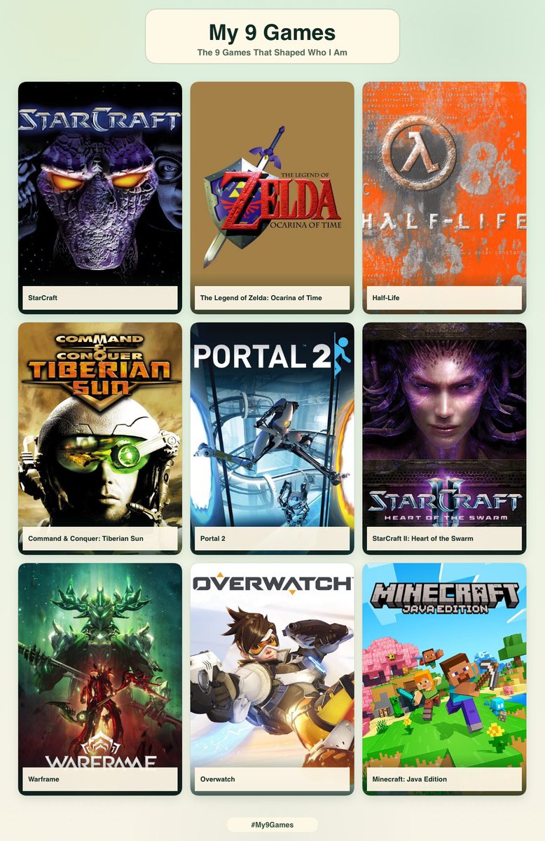 jalvarezart's tweet photo. The 9 games that shaped who i am 🌟 https://t.co/IoAjQtkikO