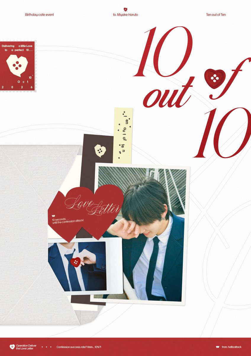 10outof10HRT's tweet photo. 📮
𝟣𝟢 𝗈𝗎𝗍 𝗈𝖿 𝟣𝟢
➊⓿
⸝ ①⓪

𝟤𝟢𝟤𝟨. 𝟣𝟢. 𝟣𝟢
𝖼𝖺𝖿𝖾 𝗍𝗈𝗅𝖺𝗅𝖺

#1Ooutof1O #YUHZ #하루토 #ハルト https://t.co/XNTqC9YsiS