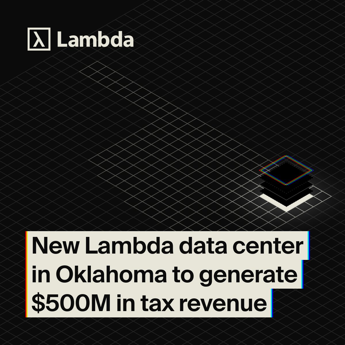 Lambda is coming to Mayes County, Oklahoma. The new data center will deploy closed-loop cooling to reduce water use, and Lambda will pay 100% of its energy costs. It's expected to generate $500M in tax revenue over the next decade and create up to 1,000 constr