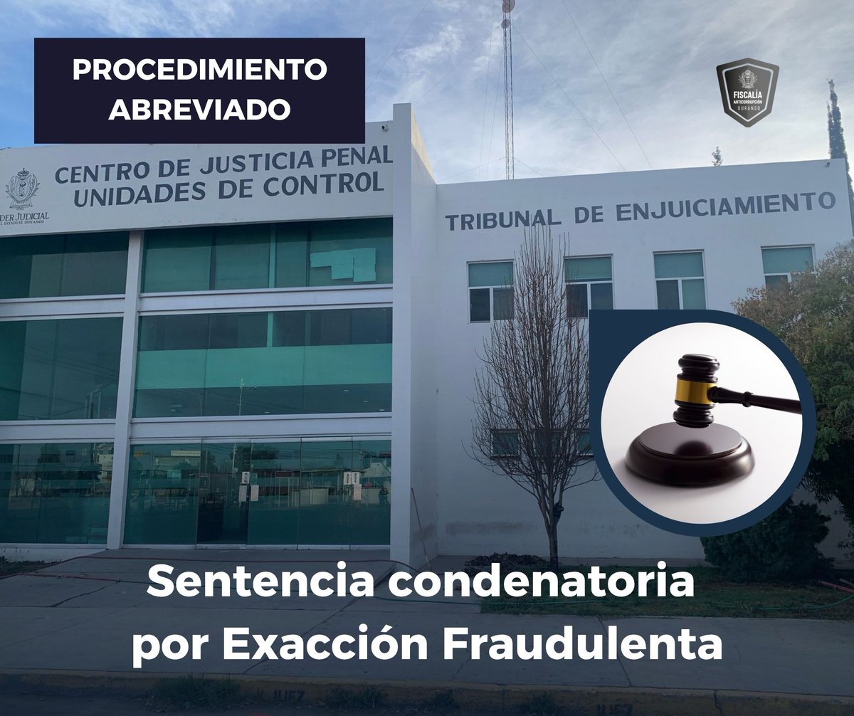 FECCED's tweet photo. ⚖️ FECCED obtiene sentencia condenatoria contra servidor público de Gómez Palacio 
🔹 2 años y 8 meses de prisión
🔹 Pago de multa 
🔹 Inhabilitación para desempeñar un cargo, empleo o comisión
🔹 Daño a la víctima reparado ✅
#FECCED #GómezPalacio  
https://t.co/FHwqZxYxnr https://t.co/5FHI3YT4hk
