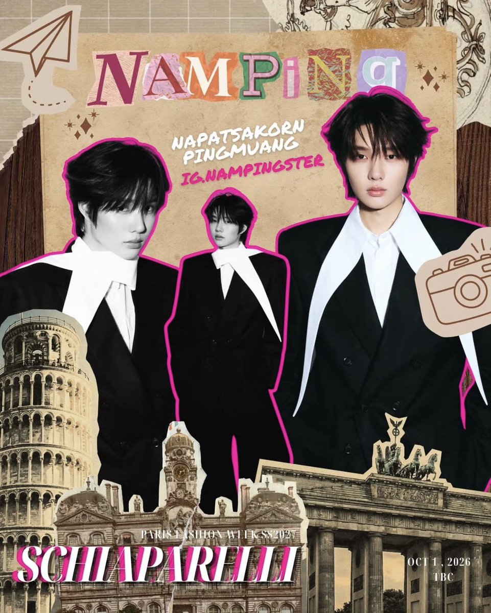 Ployanida's tweet photo. Namping Napatsakorn is ready to represent distinctive style at Schiaparelli in a moment built for the archives💗

#Schiaparelli #PFW #KengNamping #nampingster https://t.co/I8ql5H9z92
